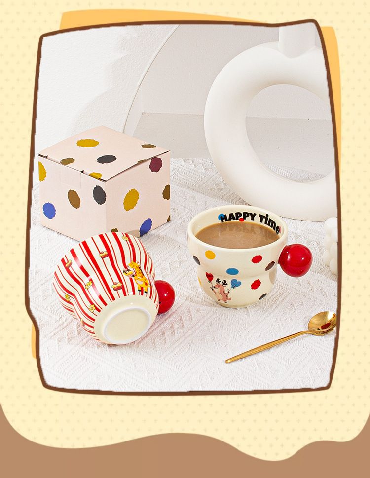 Handheld Coffee Cup, Ceramic Mug For Women With High Looks And Handle, Water Cup For Home Use, Especially Beautiful Latte Cup_voghion.com