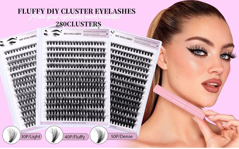 European and American cross border hot selling thick fried hair single cluster false eyelashes set DIY large capacity segmented grafted false eyelashes_voghion.com