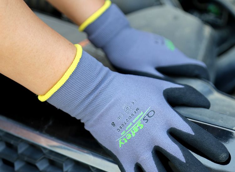 15 Gauge Spandex Nitril Mattierte Arbeitsschutzhandschuhe Verschleißfest, Rutschfest Und Atmungsaktiv Mechanische Handhabung_voghion.com