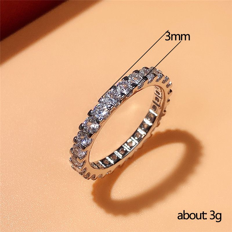 Cao Shi New Style Starry Sky Women's Cluster Full Circle Simulated Zircon Light Luxury Fashion Band Ring_voghion.com