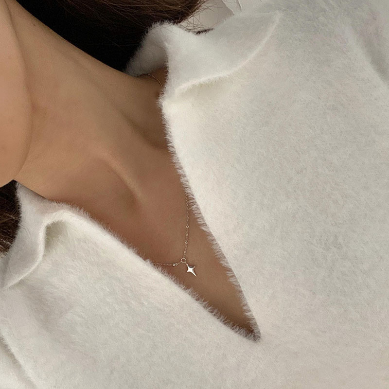 Color VENUS Sier Star Necklace for Women Girl Fashion Simplicity Versatile Jewelry Birthday Gift Dropshipp_voghion.com