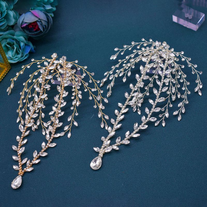 Catena per capelli con strass fatta a mano, catena per capelli con cristalli pendenti in oro, accessorio per la festa nuziale, in oro e argento._voghion.com