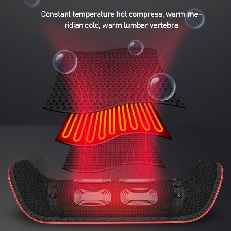 Multi-Level Adjustable Back Electric Waist Massager Traction Device Iatable Hot Compress Lumbar Spine_voghion.com