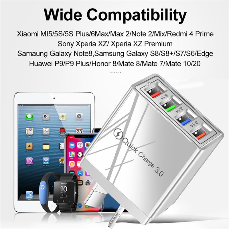 Φορτιστής κινητού τηλεφώνου Music Festival AU 4USB 3.1A Κεφαλή φόρτισης πολλαπλών θυρών Βρετανικό, Αυστραλιανό, Κορεατικό, Ινδικό Πρότυπο_voghion.com