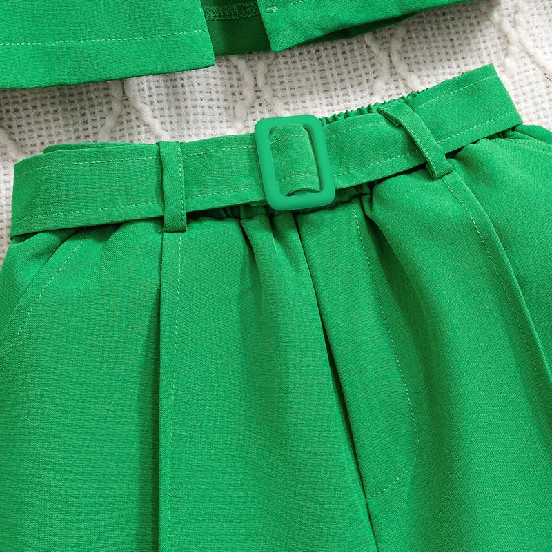 Ρούχα για νήπια Κοριτσιών Μόδα Εσωτερική Ρούχα με λαιμόκοψη και τιράντες Μακρυμάνικο Σορτς με πέτα Σακάκι_voghion.com