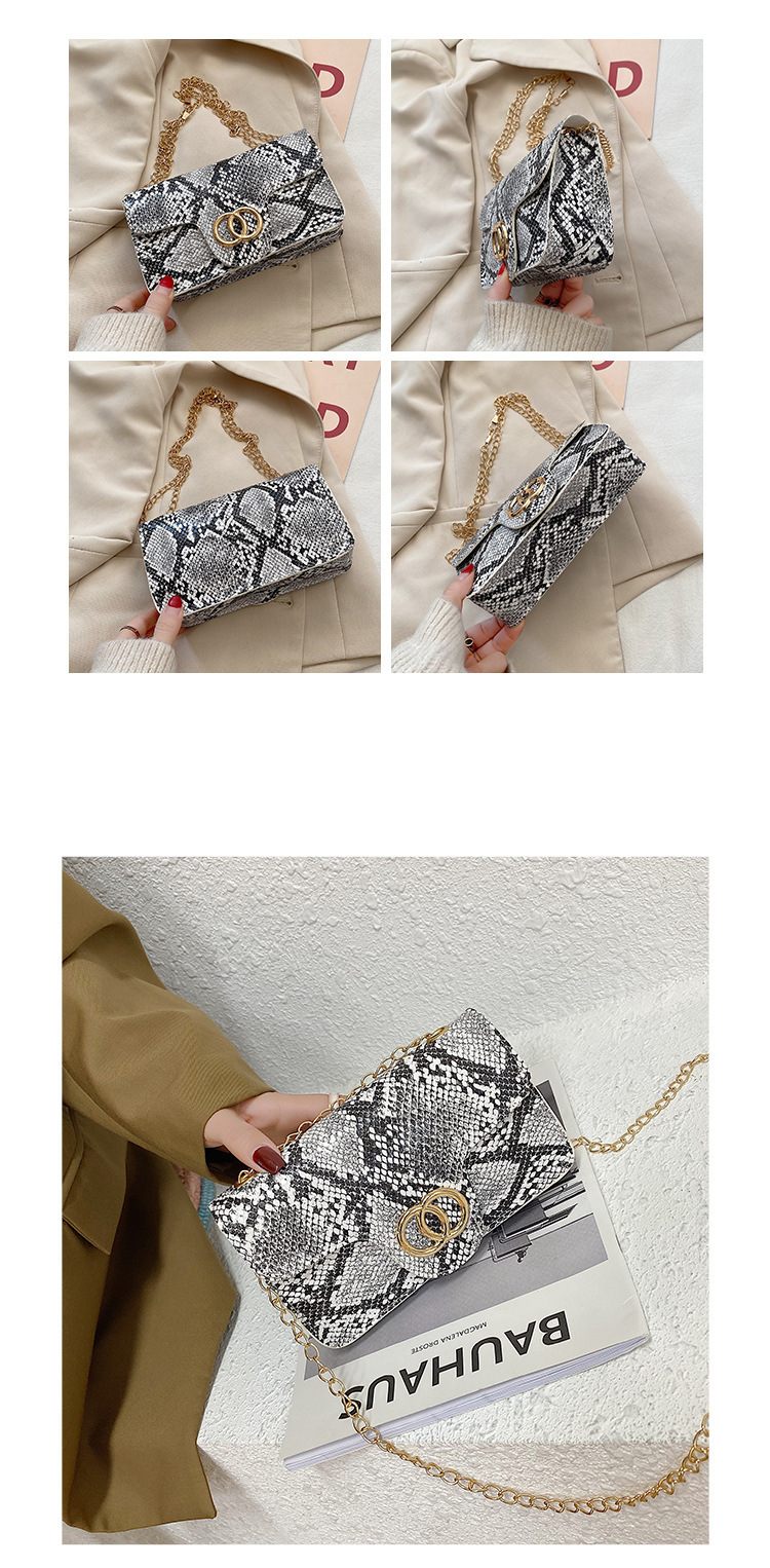 Borsa quadrata piccola con motivo serpente 2024 Nuova mini borsa per telefono europea e americana con tracolla a catena Borsa a tracolla_voghion.com