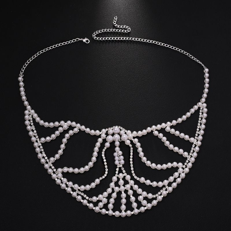 Neues Produkt Make-up Abend Perle Mode Übertreibung Musik Festival Party Diamant Maske_voghion.com
