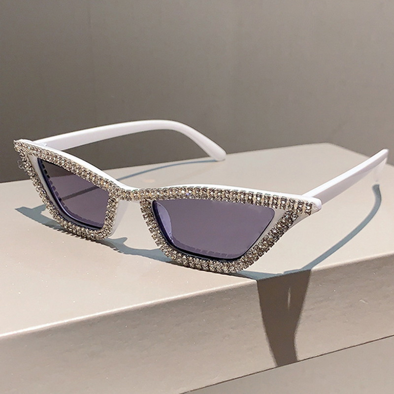 Retro Disco Full Rhinestones Cat Eye Sunglasses Vintage Triangle Frame Fashion Personality Party Sunglasses Sun Shade_voghion.com