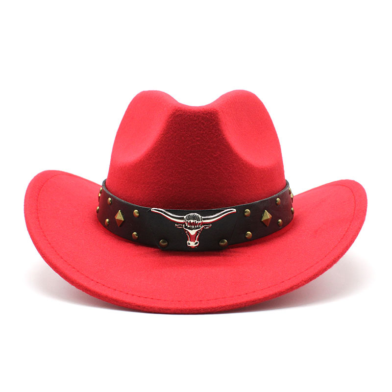 2023 jazz western woolen top felt imitation sheep denim hat_voghion.com