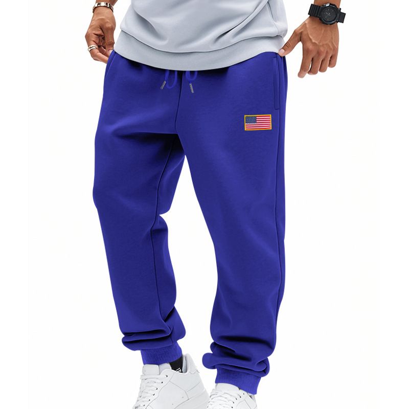 Calça de moletom masculina folgada, estilo americano, estilo casual, simples, com cordão, para o Dia da Independência, da Cross Border Independent Station, primavera e outono_voghion.com
