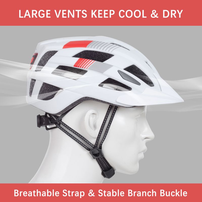 Bike Riding Helmet Unisex Riding Gear With Large Brim USB Light Removable_voghion.com