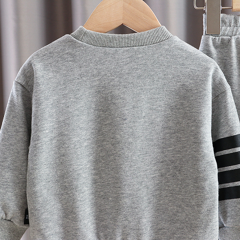 Pull à col rond avec lettres pour garçons et filles, ensemble de sport décontracté et confortable pour enfants, Long printemps et automne_voghion.com