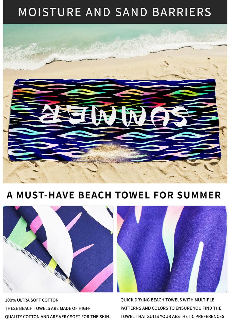 Telo mare ad asciugatura rapida - Flanella bifacciale con stampa colorata (super assorbente, leggero e compatto, perfetto per viaggi, piscina e vacanze)_voghion.com