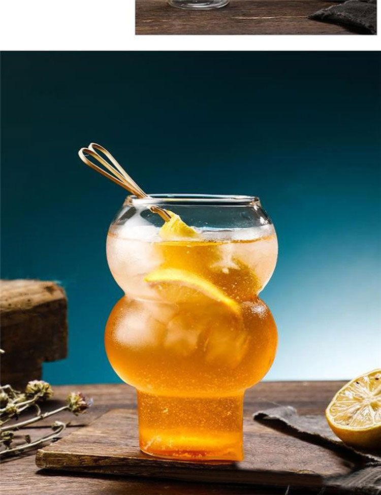 Taza de cristal estilo bohemio con forma de calabaza: una taza estética para postres y té para mujeres._voghion.com