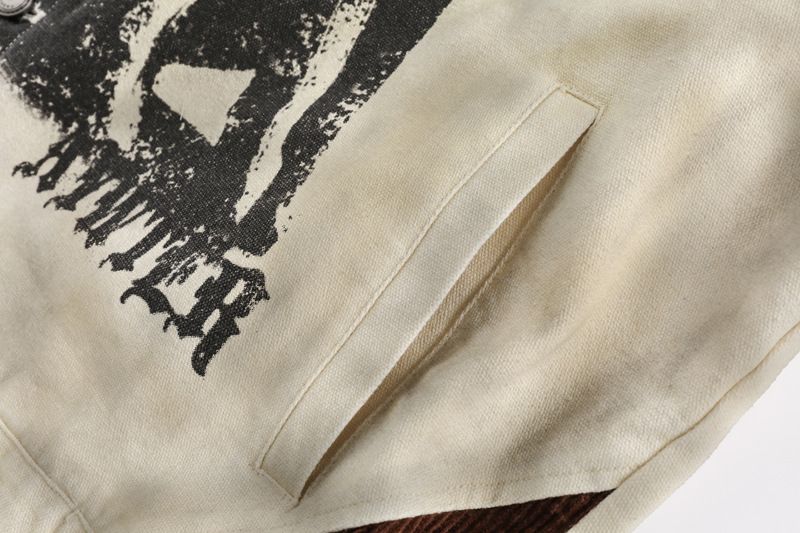 Vêtements pour hommes Mode Street Rétro Vieux Délavé Patchwork Graffiti Imprimé Veste Hommes Ins Tendance Veste Décontractée_voghion.com