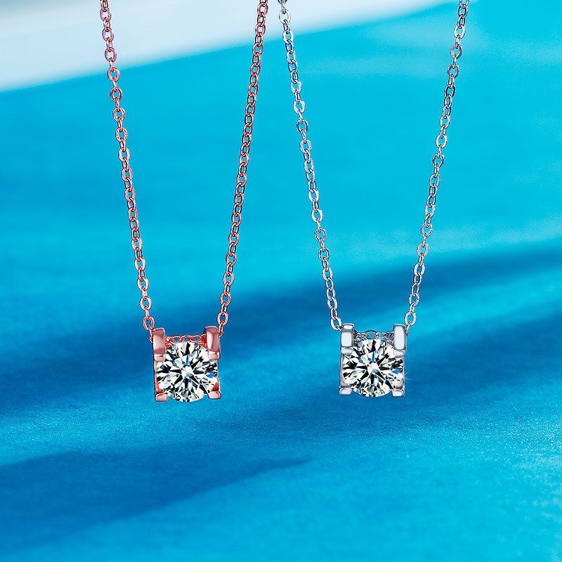 Collana con testa di toro classica in moissanite da un carato, pendente a catena con clavicola femminile in argento S925 con staffa vuota, per San Valentino_voghion.com