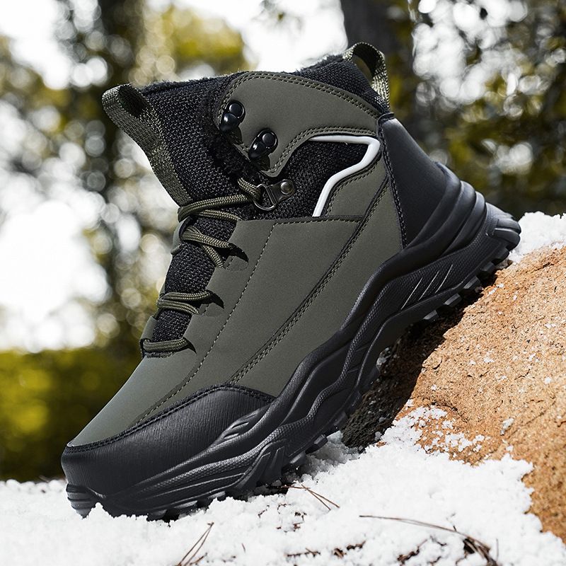 Unschlagbare Qualität Neue Herbst- und Winter-Wanderschuhe High Top Outdoor mit Plüschisolierung, lässige Sportschuhe für Männer, übergroße Reise_voghion.com