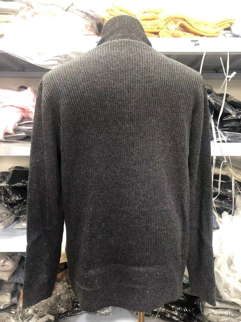 Herrenbekleidung Herbst und Winter Herrenmode Pullover Langarm Stehkragen Tasche Strick Herrenpullover_voghion.com