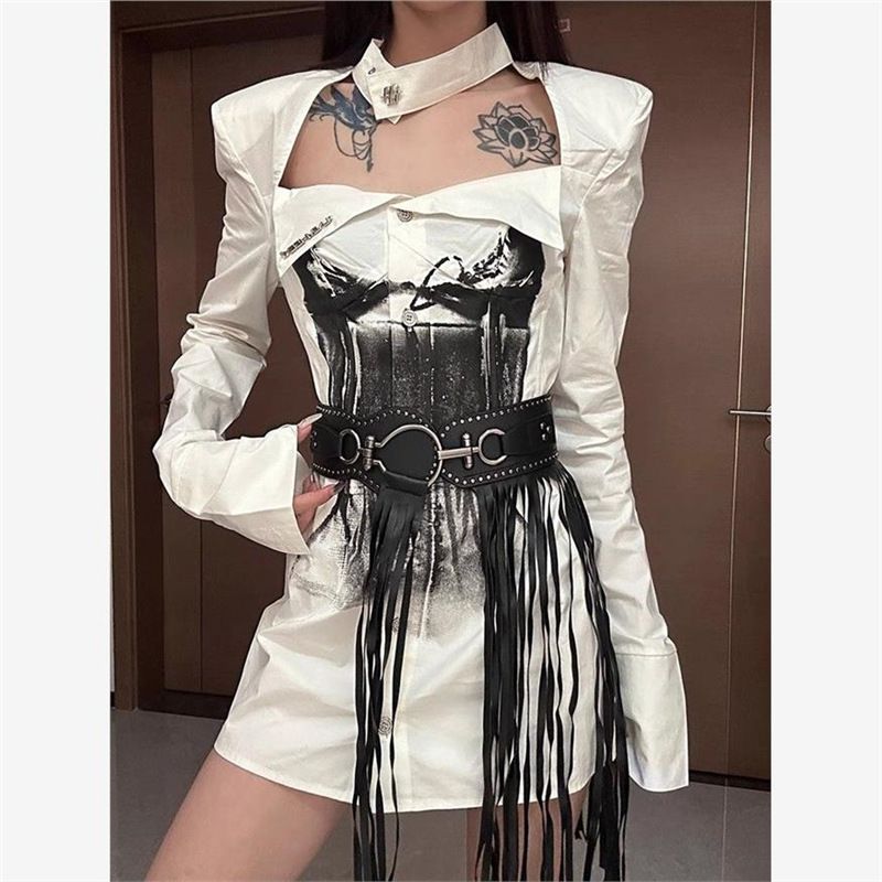 Cintura con nappa in vita da donna, stile street personalizzato, con gonna, accessori, abbigliamento alla moda, Hundred_voghion.com