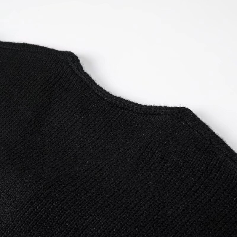 Cardigan en tricot ample à paillettes, deux couleurs, avec nœud de personnalité décoré, à la mode pour femmes_voghion.com