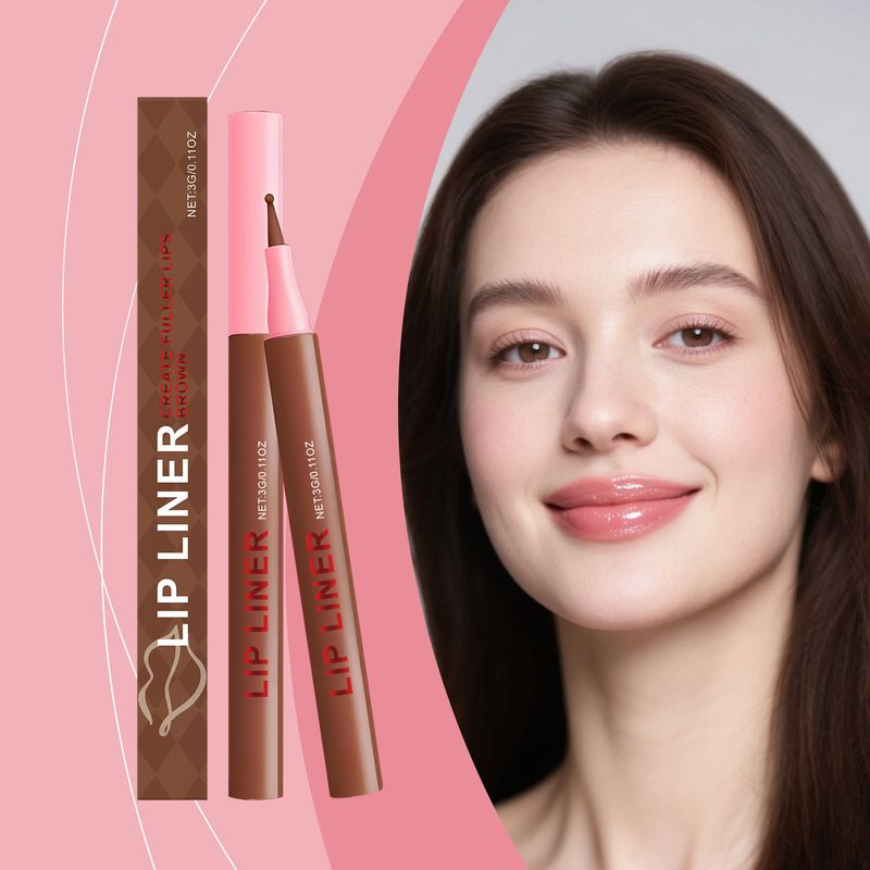 Brown Waterproof Versatile Natural Long-lasting Easy To Apply Smudge-proof Plumping Lip Liner_voghion.com