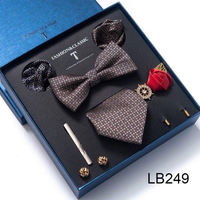 Abito cravatta pronto, papillon, accessori da uomo, set da 8 pezzi, corpetto, spilla, gemelli, abito formale, matrimonio_voghion.com