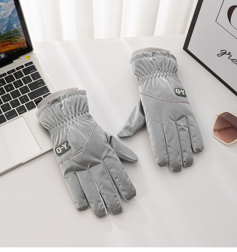 Luvas de ciclismo de lã grossa feminina com tela sensível ao toque e luvas de algodão quentes e impermeáveis para andar de bicicleta elétrica no inverno_voghion.com