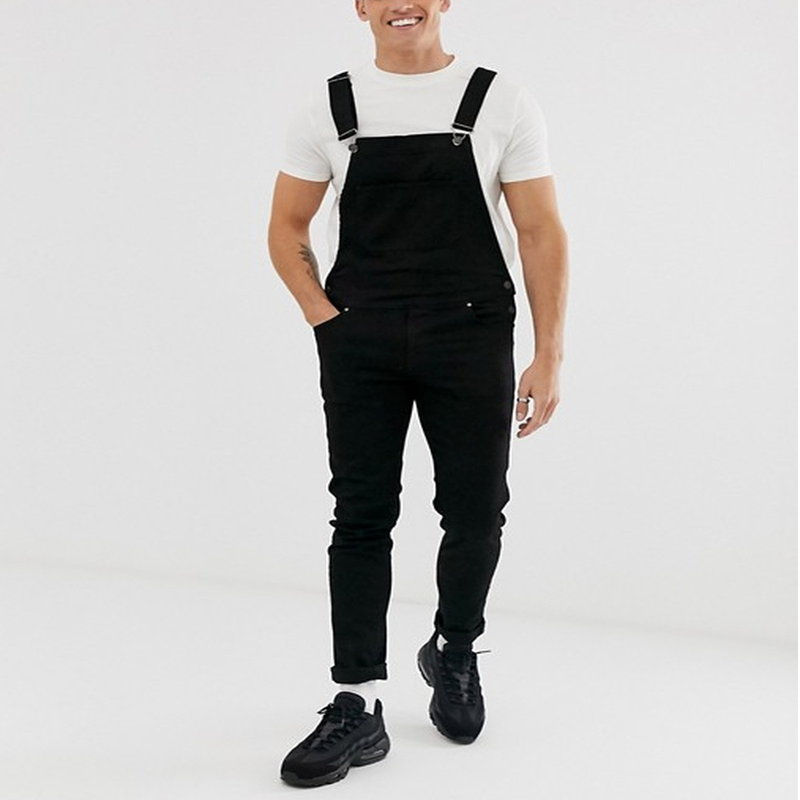 Men's halter denim rompers jeans and pants_voghion.com
