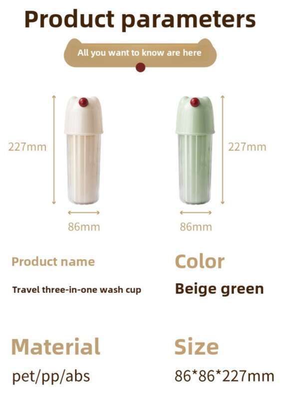 Three In One Travel Wash Home Brushing And Rinsing Portable Toothbrush Set, Cup, Jar, Dental Appliance Cup_voghion.com