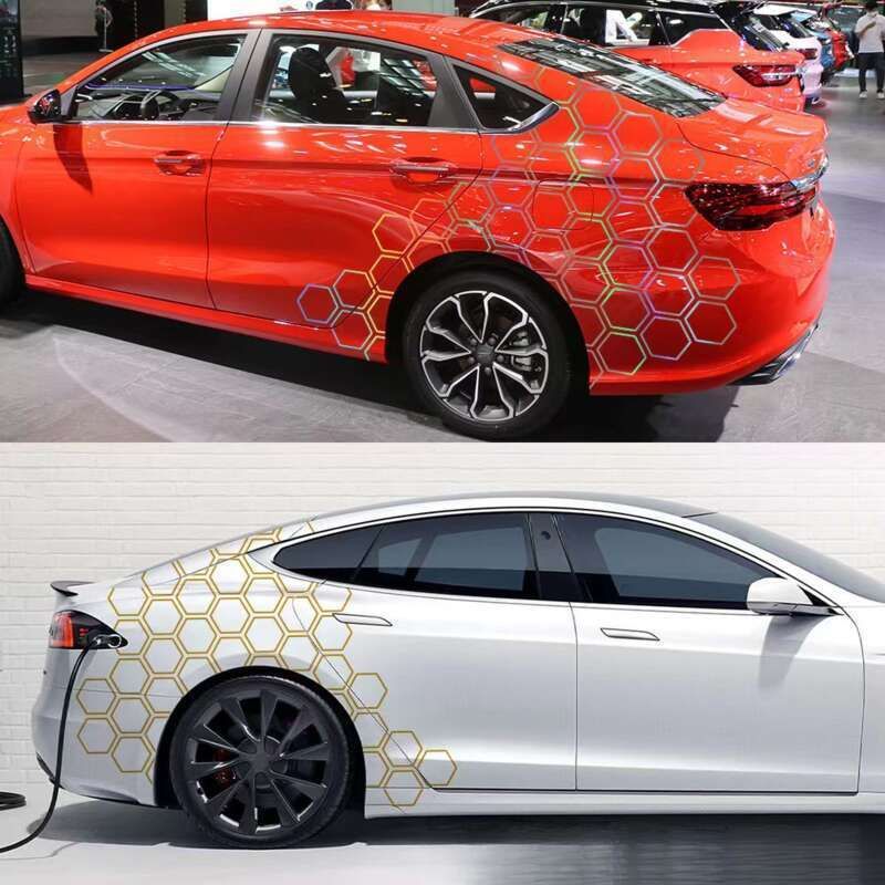 Universele auto-decoratiesticker met honingraatmotief voor taillelijnaanpassing_voghion.com