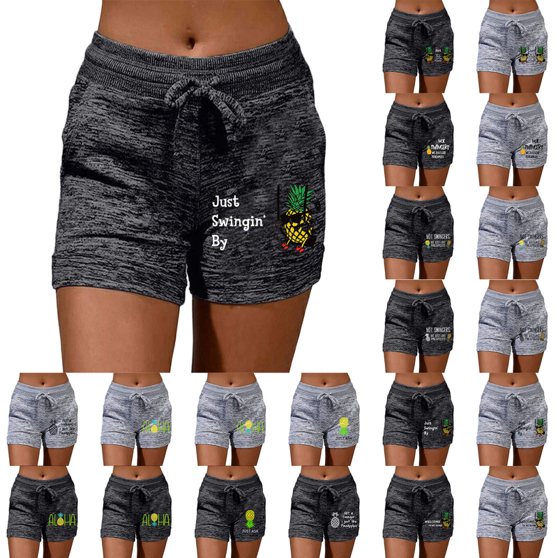 Short peint à chaud pour femmes, avec poche avec cordon de serrage_voghion.com