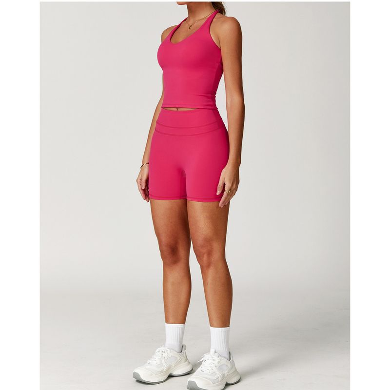 Zechuang Brushed Tight Yoga Elastic High Waist Fitness Clothing For Women Running Sports Set 8863_voghion.com