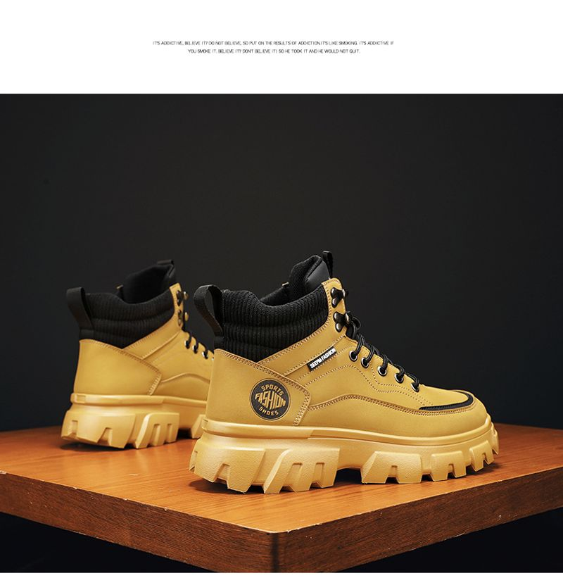 New Men's British Style Work Dress Motorcycle Mountaineering Casual Shoes Fashion_voghion.com