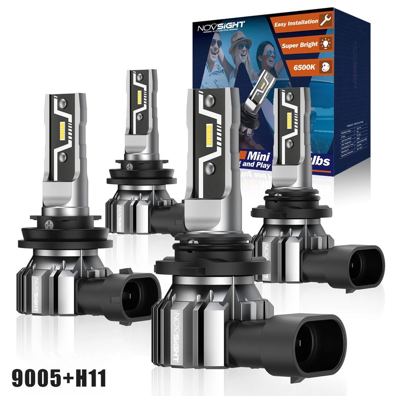 NOVSIGHT LED-Scheinwerferlampen 9005 2 STÜCKE H11 Auto Fernlicht Abblendlicht Mini Größe 50 W 10000 LM Scheinwerfer 6500 K Weiß Nebel Lampe_voghion.com