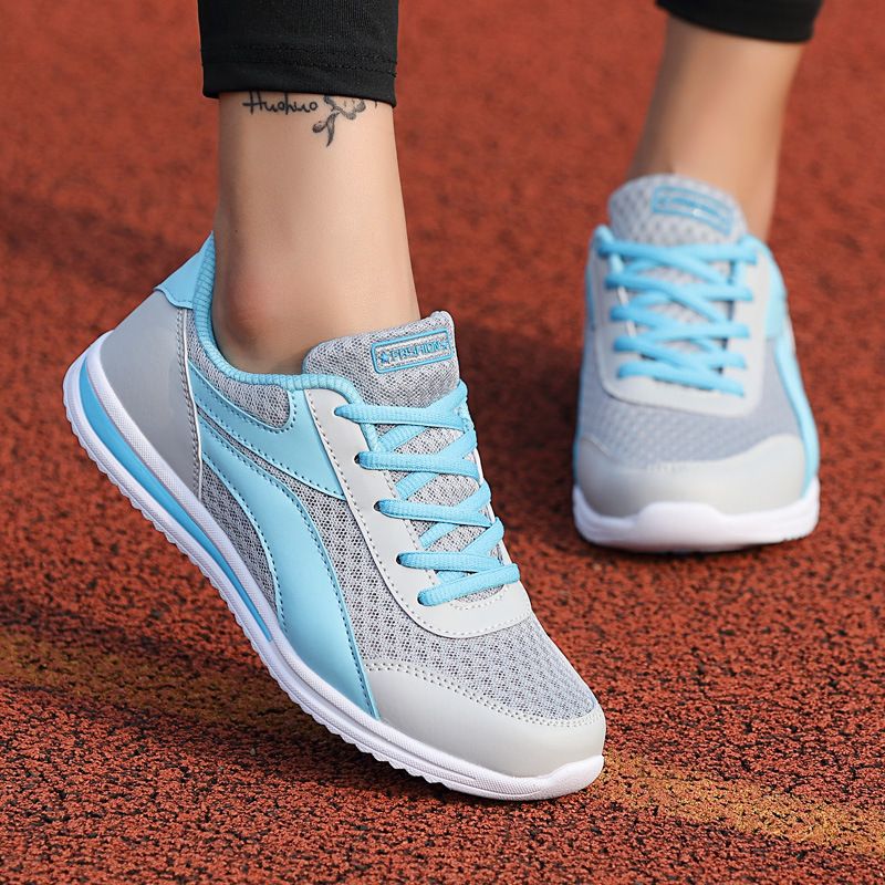 Damen-Laufschuhe, Lederschuhe, Tennisschuhe, Sneakers, Mesh, Fußgewölbeunterstützung, Stoßdämpfung, leicht zu reinigende Schuhe_voghion.com