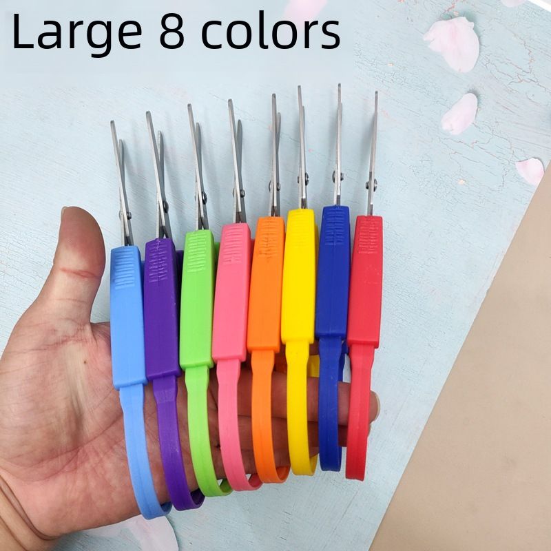 Cross-border supply automatic ring elastic scissors spot multi-color set large small tool ring scissors_voghion.com