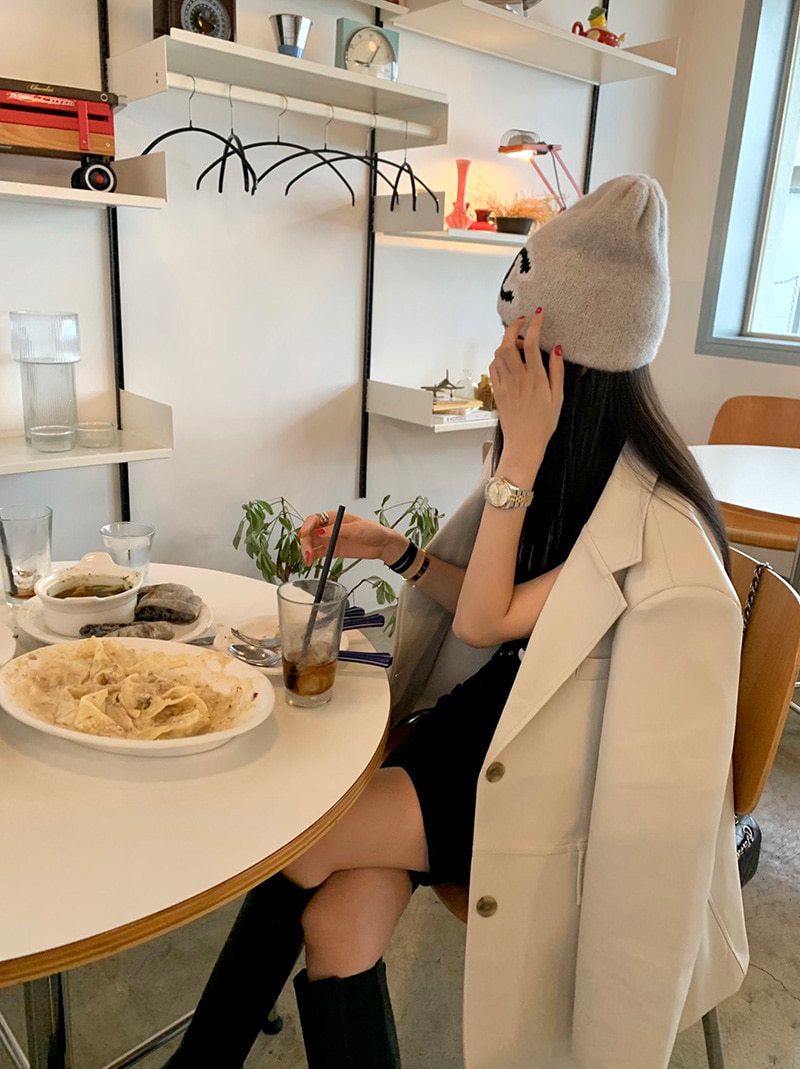 Cappotto lungo in pelle con colletto in pelle PU, personalità della moda da donna_voghion.com