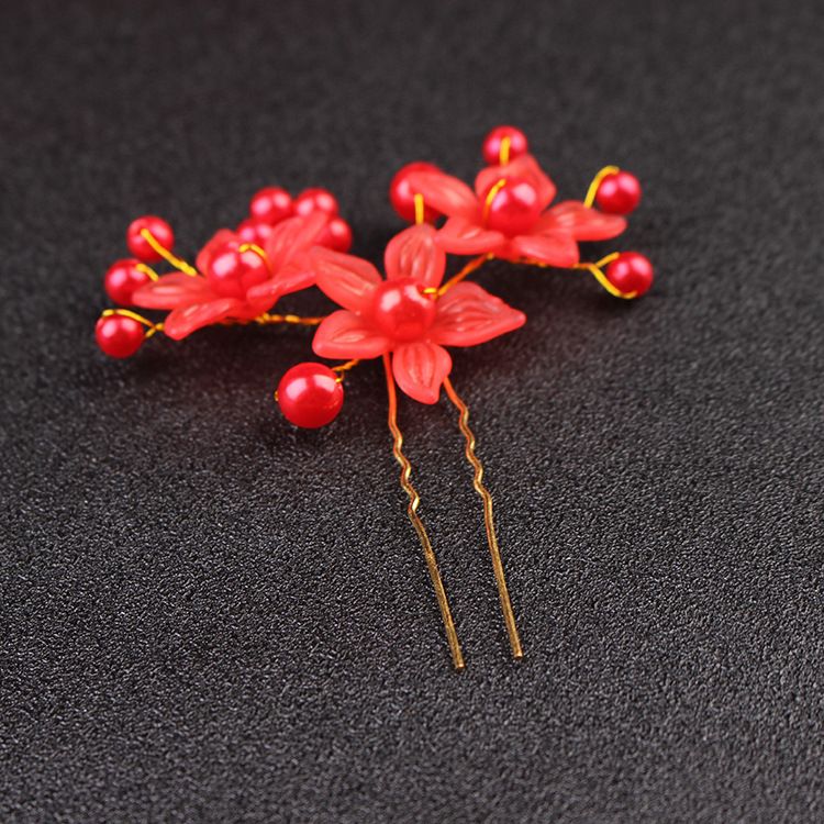 Copricapo in stile coreano, accessori per capelli con fiori smerigliati, gioielli fatti a mano per le nozze della sposa, forcina per capelli a forma di perla, arrotolata_voghion.com