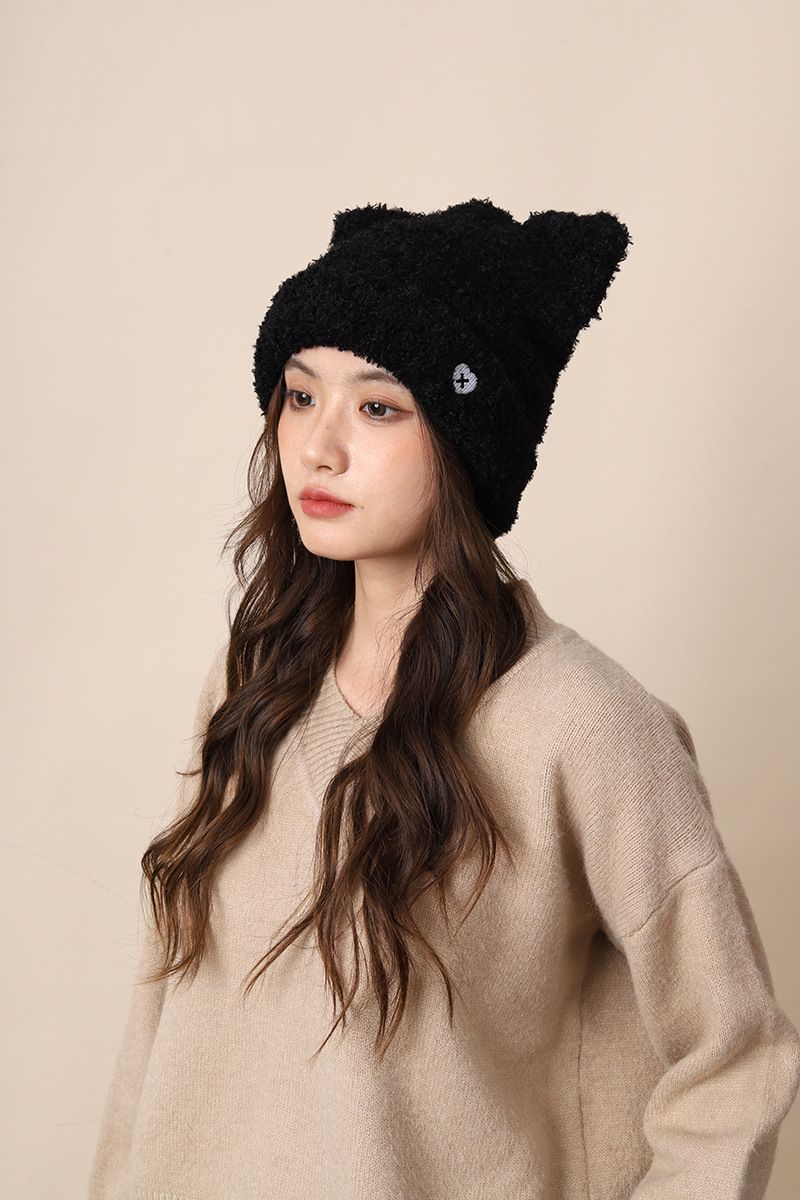 Orecchie di gatto (pane a forma di orecchio di gatto cotto a vapore) lana da donna calda in autunno inverno adorabile lavorato a maglia per casual coreano e_voghion.com
