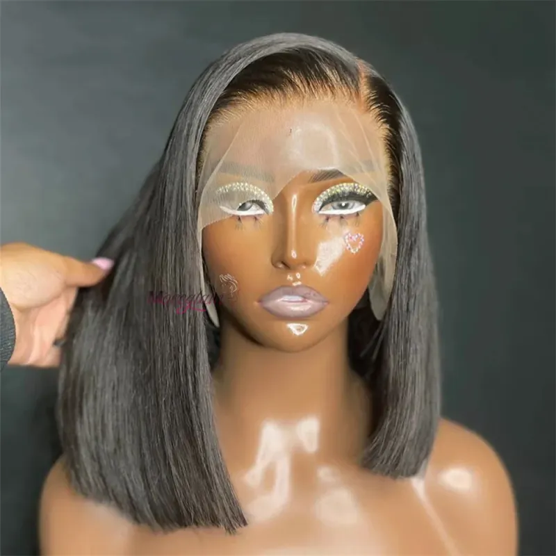 Sjokoladebrun Bob Lace Frontal Parykk Ekte Hår Malaysisk Remy_voghion.com