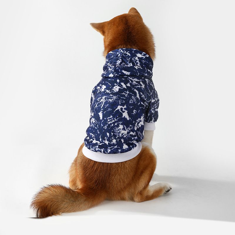 2025 New Pet Clothes Fleece-Lined Hooded Tie-Dye Dog Sweatshirt For Medium And Large Dogs_voghion.com