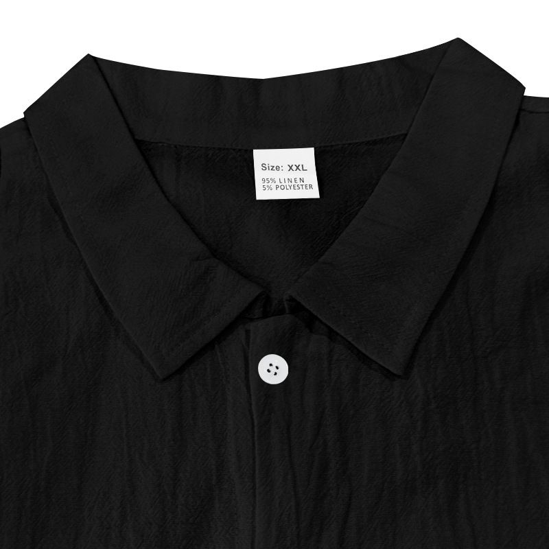 Completo camicia da uomo casual in lino con maniche lunghe, stile americano, sottile, autunno-inverno_voghion.com