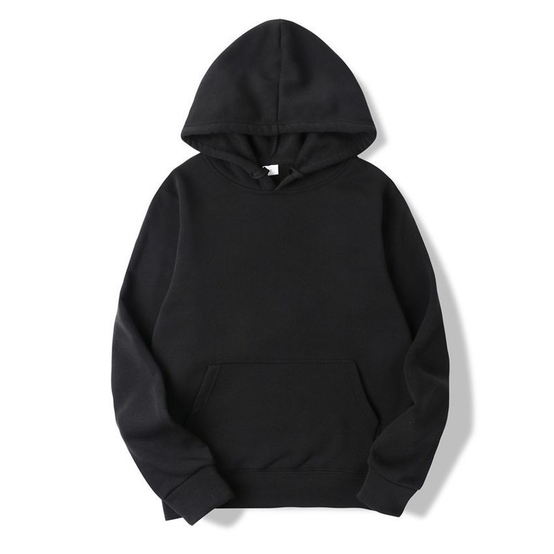 Moda Düz Renk Kapşonlu Erkek ve Kadın Polyester Peluş Günlük Spor Çift Sweatshirt_voghion.com