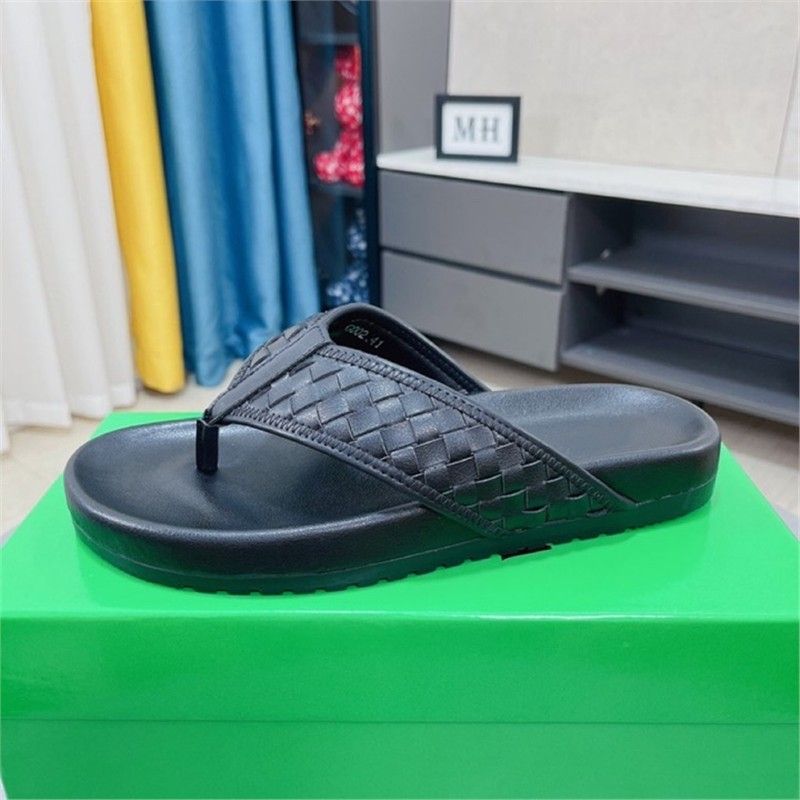 Sandali estivi da uomo, alla moda, in vera pelle intrecciata, antiscivolo, resistenti all'usura, con una sola parola._voghion.com