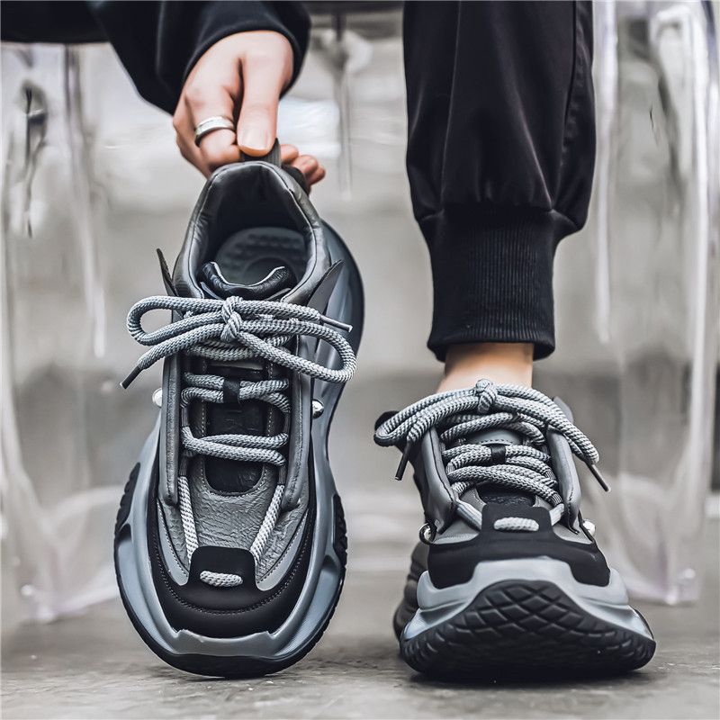 Scarpe da ginnastica alla moda da uomo in stile coreano, primavera e autunno 2025, con suola spessa, taglia grande45464748_voghion.com