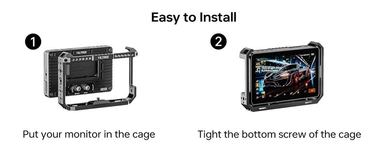 VILTROX Kamera-Rig-Cage DC-X2/DC-X3 Video-Feldmonitor mit 1/4-Zoll-Schraubenloch für Magic Arm, LED-Leuchten, Mikrofon_voghion.com