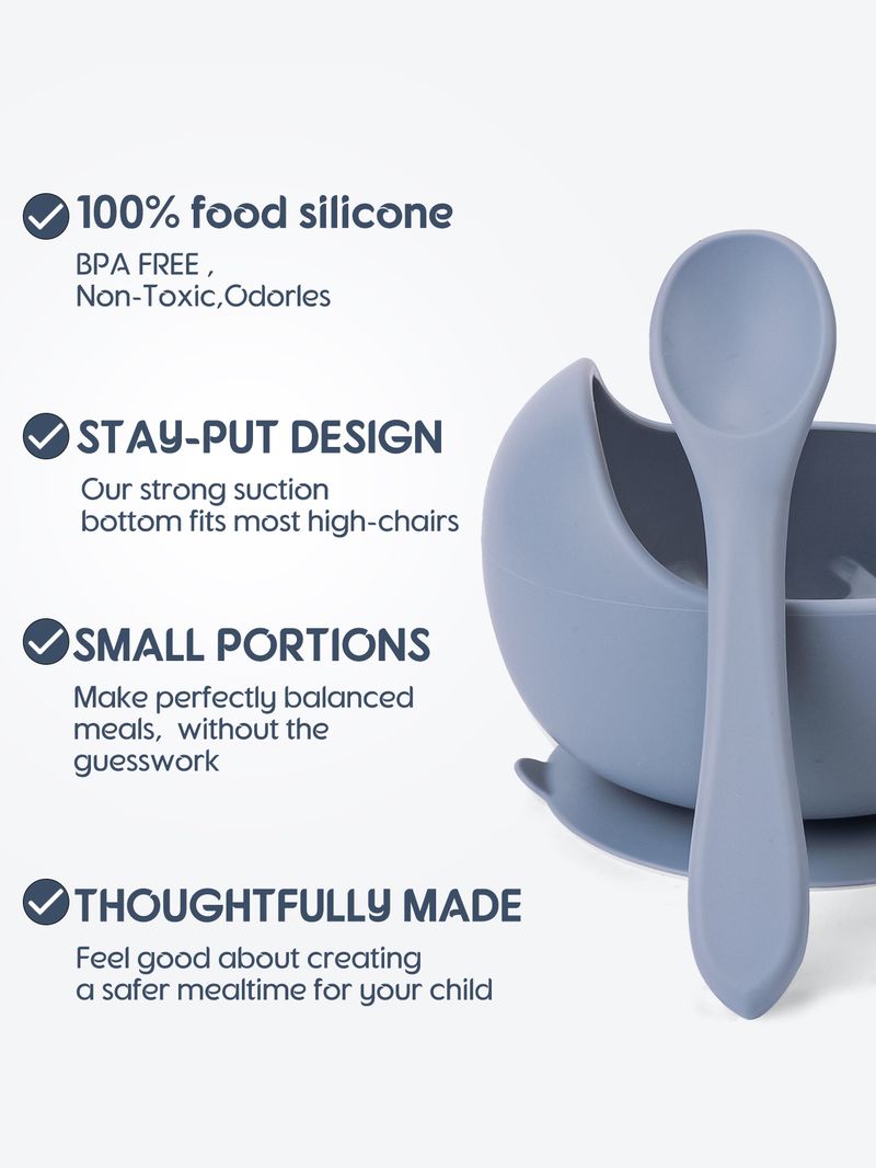 2PC Silicone Sucker Bowl Feeding Tableware for Infant and Young Training Learning To Eat Bowls and Baby Supplementary Food Bowls_voghion.com