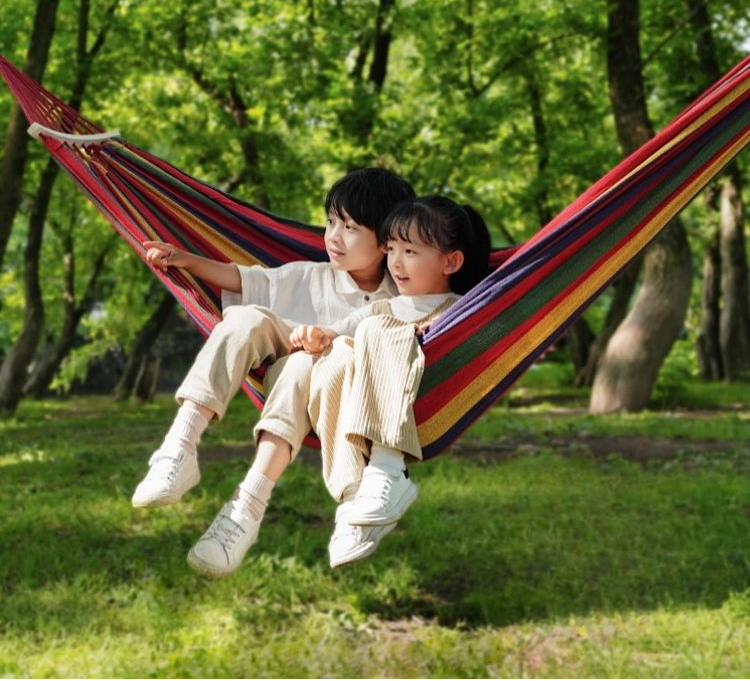 Hammock Swing Adult Thickened Canvas Camping Side Flip Double Person Outdoor Dormitory Indoor Hanging Chair Student_voghion.com
