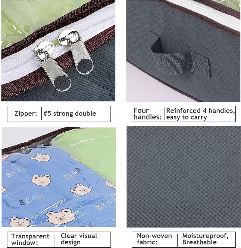 Budding Joy Under Bed Containers, Closet Organizers And Bins, Foldable Underbed Storage Bags For Blanket, Clothing,_voghion.com