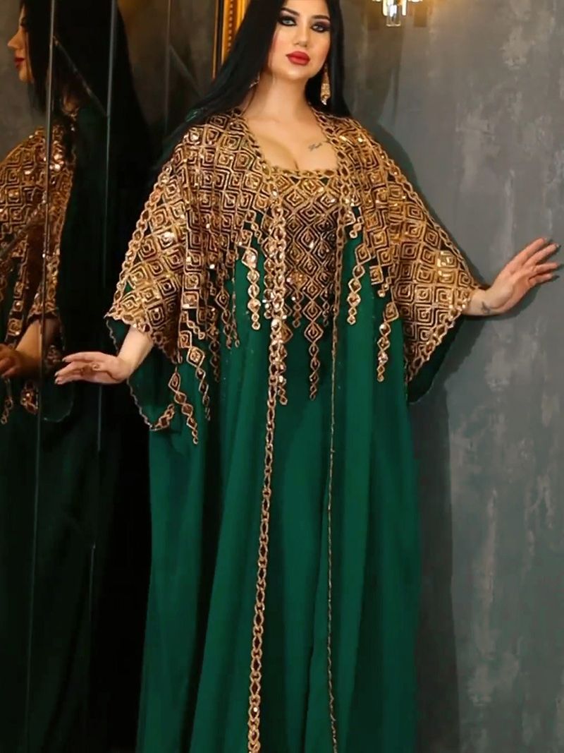 Naiste riided Moslemi naiste pikk seelik Araabia rüü Abaya naiste Lähis-Ida uus kaheosaline kleit_voghion.com